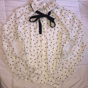 White button up dress shirt with star prints
